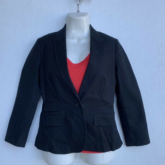 Banana‎ Republic Blazer Size 6 Petite Black One But - Picture 1 of 10